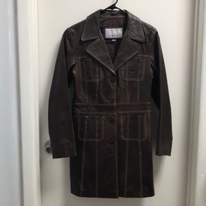 Wilson Leather Maxima Trench Coat sz Small